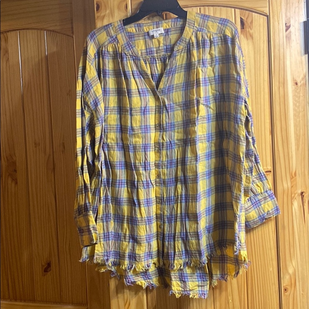 Plaid button down shirt